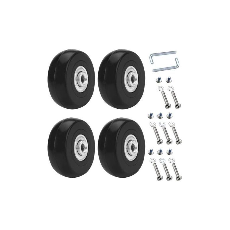 Pa 4-teiliges Universal-kofferrad, 50 X 18 Mm, Gepäck-ersatzräder, Koffer-ersatzrollen, Gepäck-kofferräder, Gummi-metall-koffer-set Für Koffer, Handtrolley, Kinderwagen