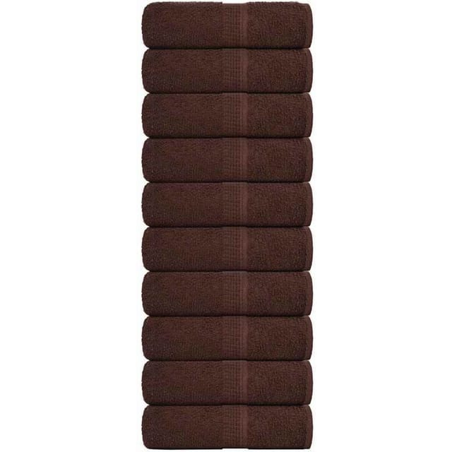 Waschhandtücher 10 Stück Frogn Braun 30x30 Cm 100% Baumwolle Vidaxl