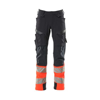 Hose Mit Knietaschen 19179-511-10222 Gr. 82c49 Schwarzblau/hi-vis Rot - Mascot