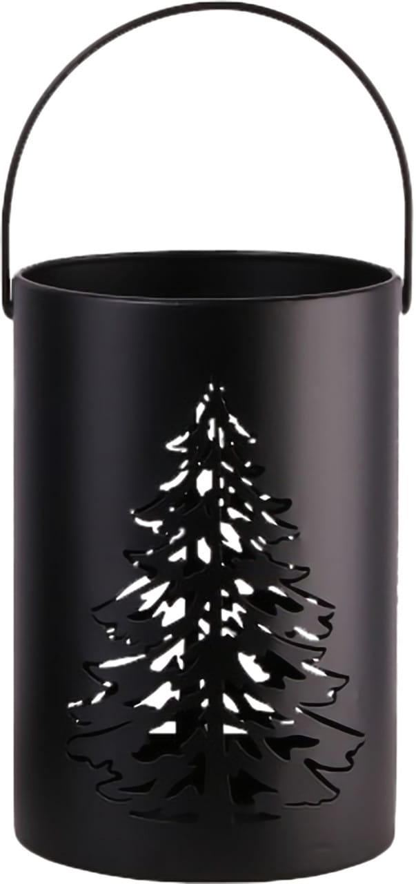 Trendline - Deko Eisen Windlicht Laterne Tannenbaum Ø18,5 X 12 Cm Schwarz Windlicht