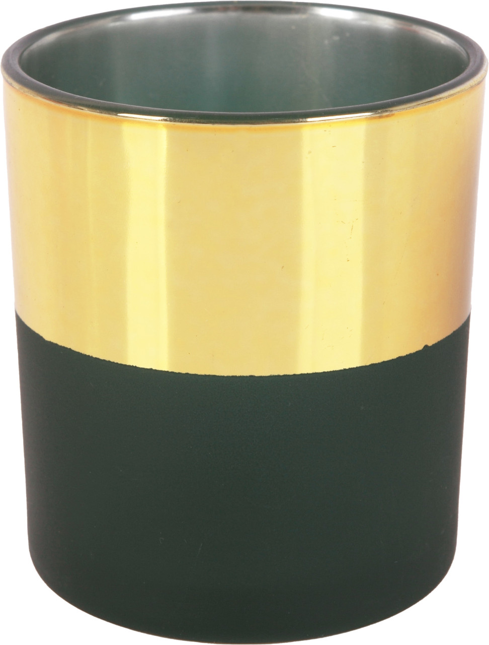 Trendline - Deko Glas Teelichthalter 7 X 8 Cm Gold Schwarz Teelichthalter