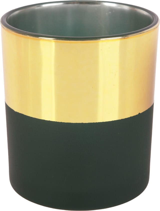 Trendline - Deko Glas Teelichthalter 7 X 8 Cm Gold Schwarz Teelichthalter