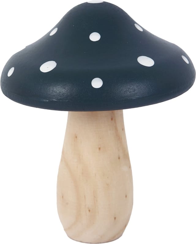 Deko Holz Pilz 11 X 13,5 Cm Dunkelgrau Figur - Trendline
