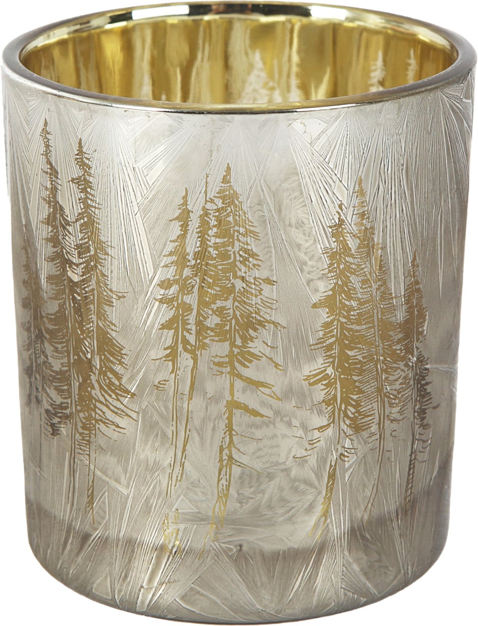 Kerzenhalter Aus Glas Ø 7 X 8 Cm Silber-gold Teelichthalter - Trendline