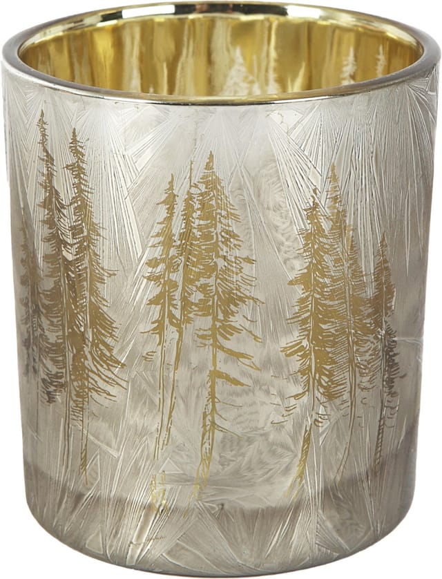 Kerzenhalter Aus Glas Ø 7 X 8 Cm Silber-gold Teelichthalter - Trendline