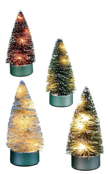 Trendline - Baum Kunststoff 10 Cm H Dunkelgrün/grün/lila/beige/weiß Figur