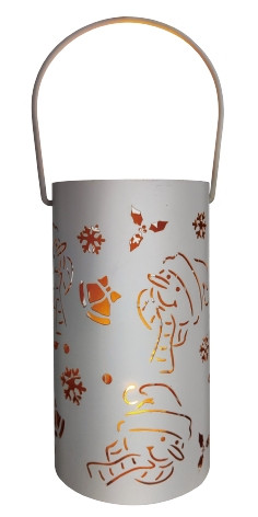 Led Laterne Metall Ø 8 Cm X 15 Cm Weiß Laterne - Trendline