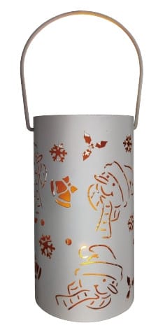 Led Laterne Metall Ø 8 Cm X 15 Cm Weiß Laterne - Trendline