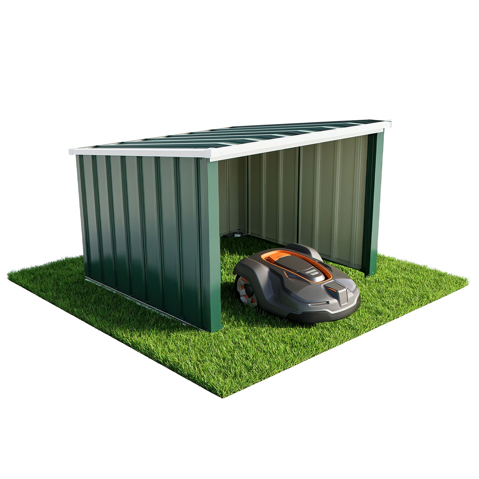Vounot® Mähroboter Garage Metall Mit Pultdach 78x92x62 Cm Grün
