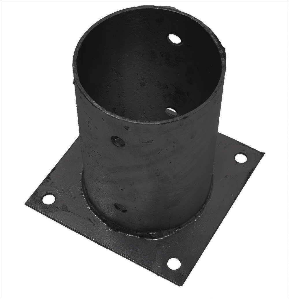 Runder Pfostenträger Schwarz Auf Platte Ø10,1 X 15 Cm – Pro Stück