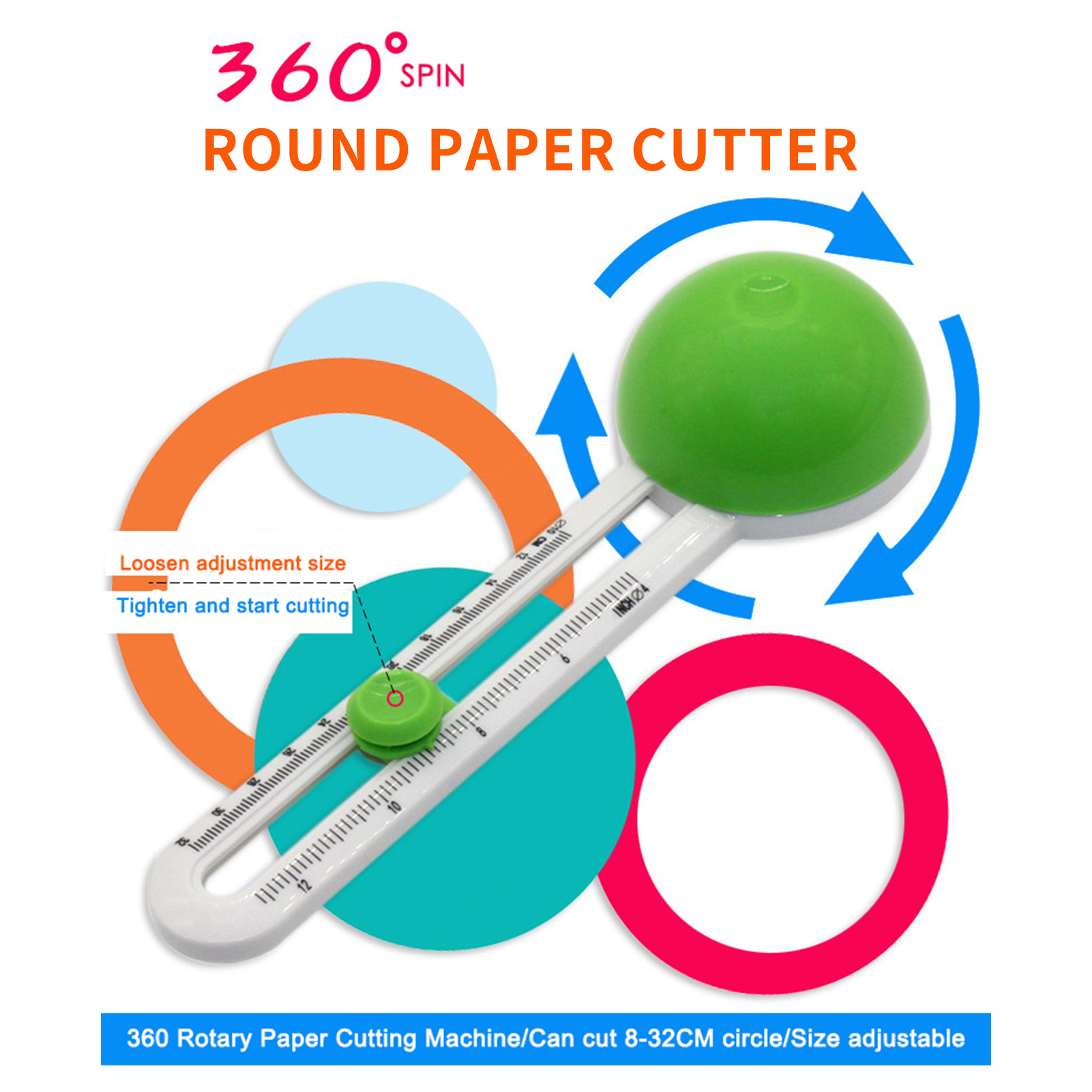 Runder Papierschneider, Manuelles Rotationsschneidwerkzeug, Papierschneider, Scrapbooking-werkzeug Mit Ersatzschneidkopf Für Die Kartenherstellung Und Andere Bastelarbeiten.
