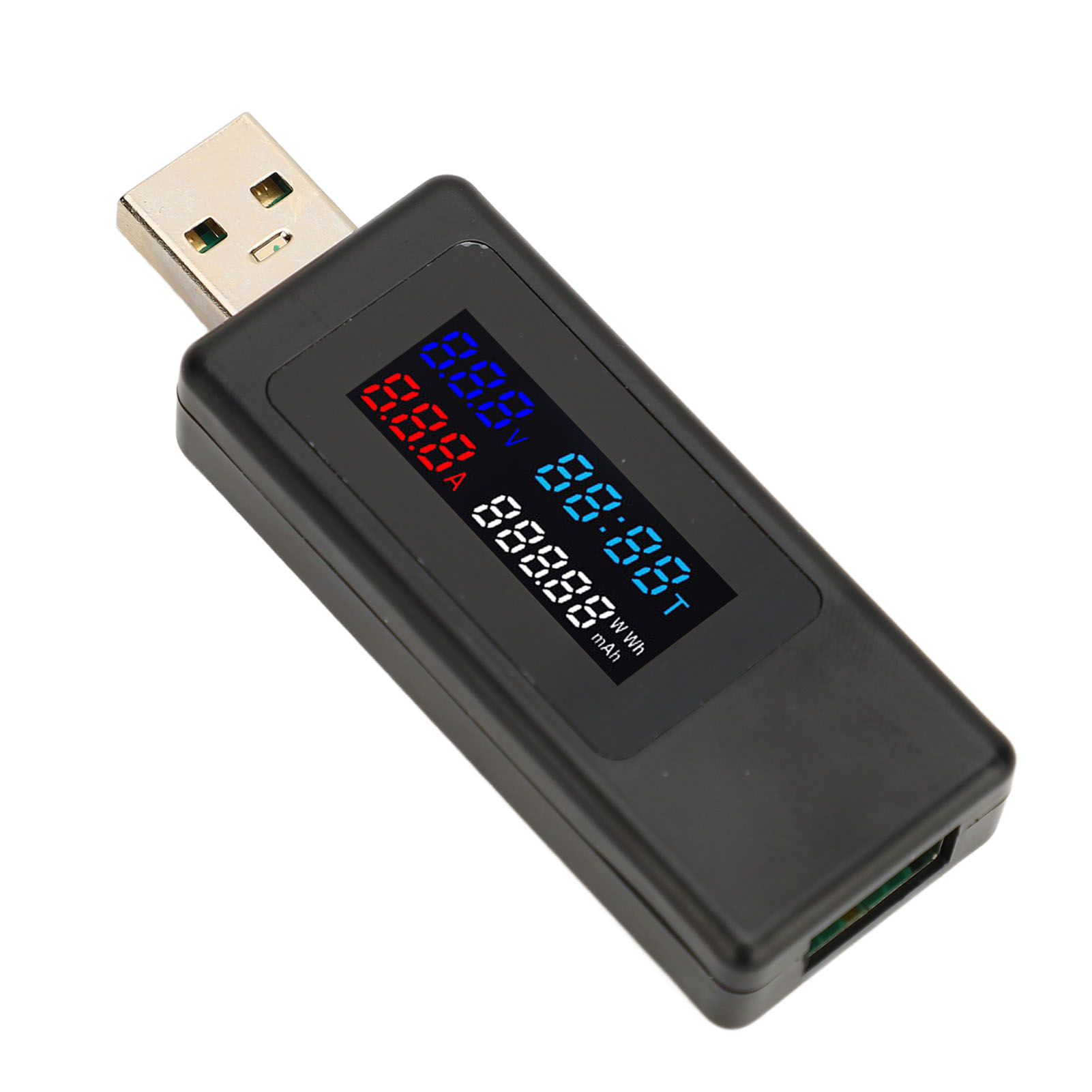 6-in-1 Usb-tester: Stromstärke, Spannung, Timer, Leistung, Kapazität, Akkustand, Farbbildschirm, Usb-multimeter