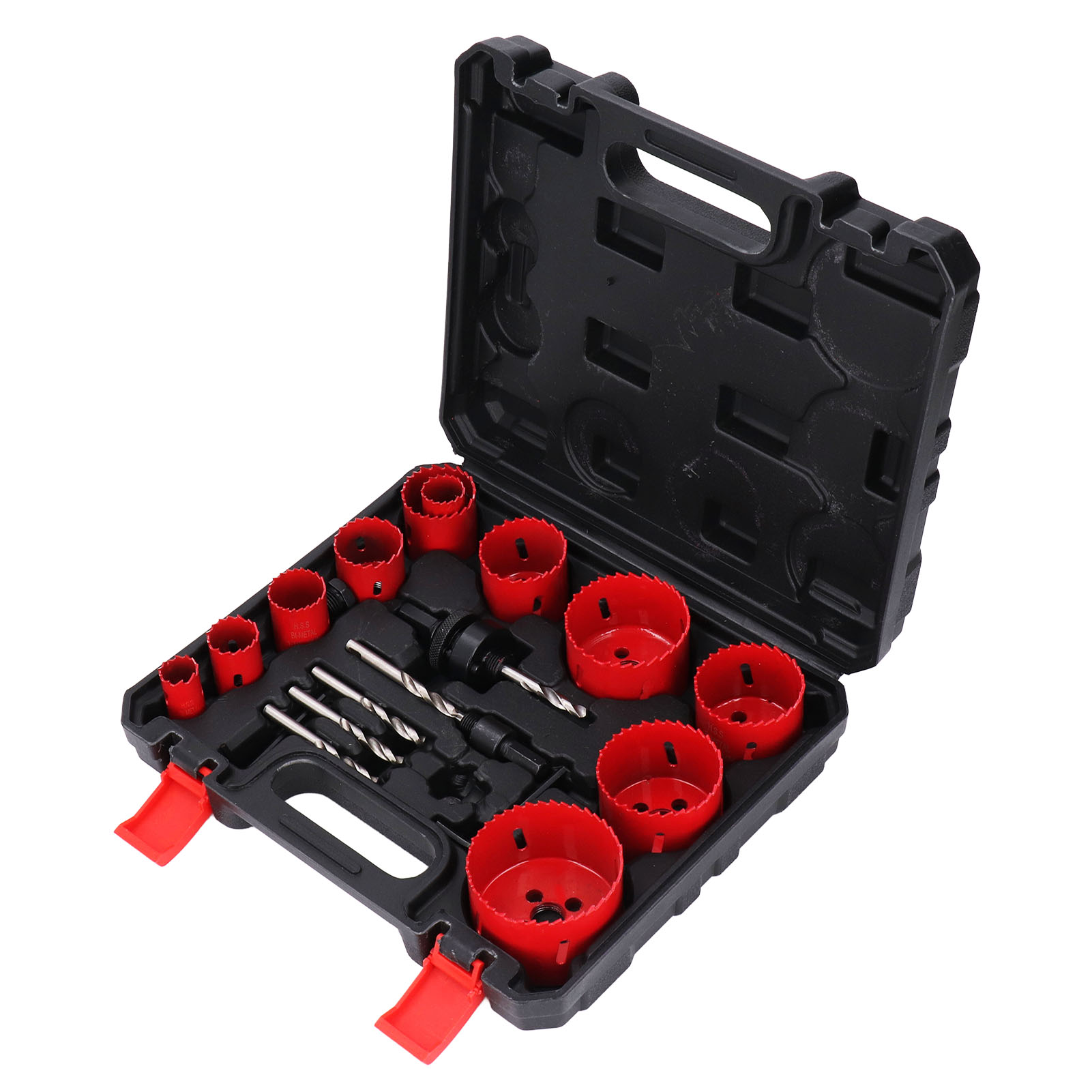 18-teiliges Bimetall-lochsägen-set Aus Hochgeschwindigkeitsstahl, 3/4" Bis 2" - 11/16" Bohrer-set Für Weichmetalle, Holz, Pvc Und Kunststoff (rot)