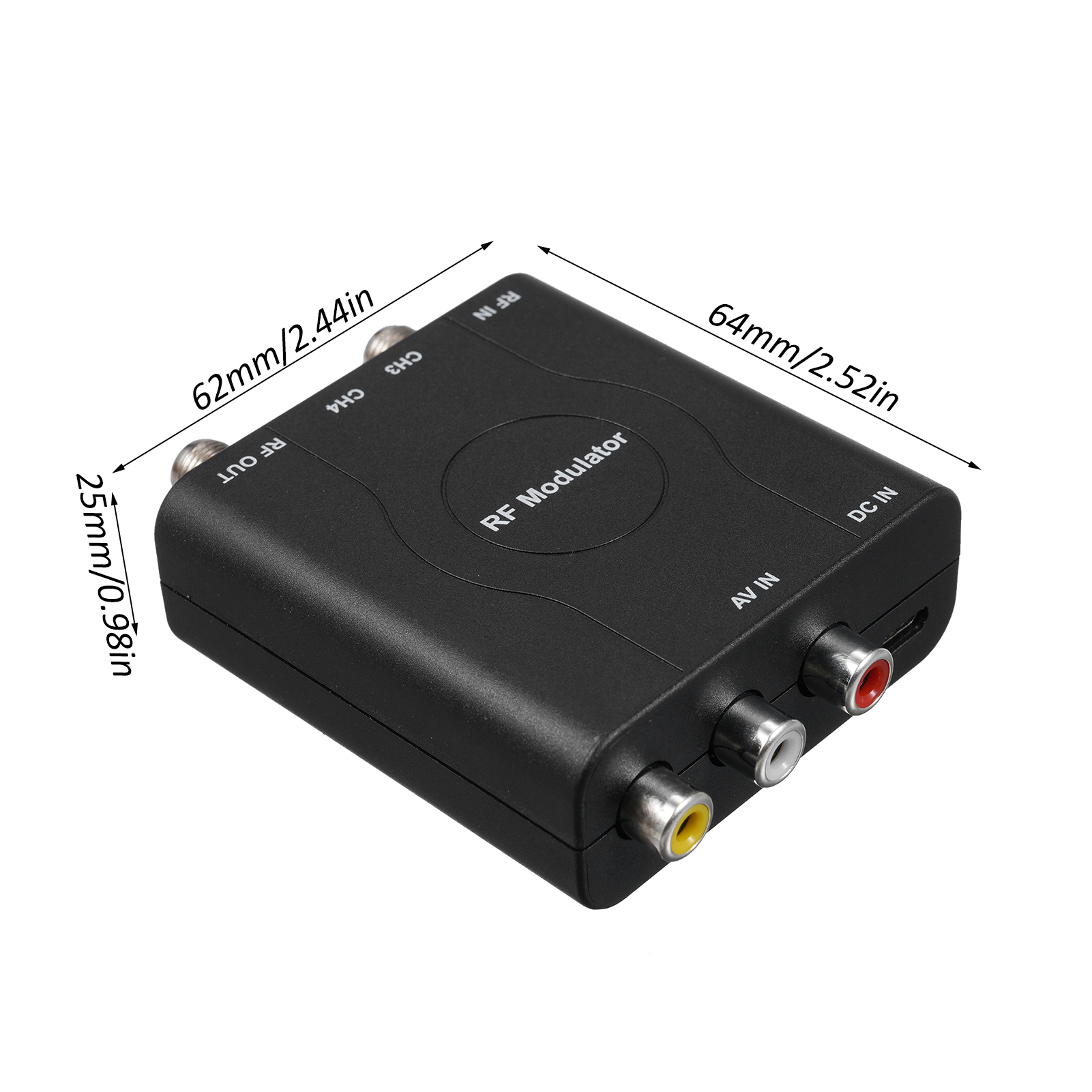 Hf-modulator, Av-zu-hf-konverter, Ntsc-kanal 3/4-videoeingangsadapter Für Analoge Fernsehgeräte, Professioneller Vhf-hd-demodulator Für Kabelfernsehsysteme.