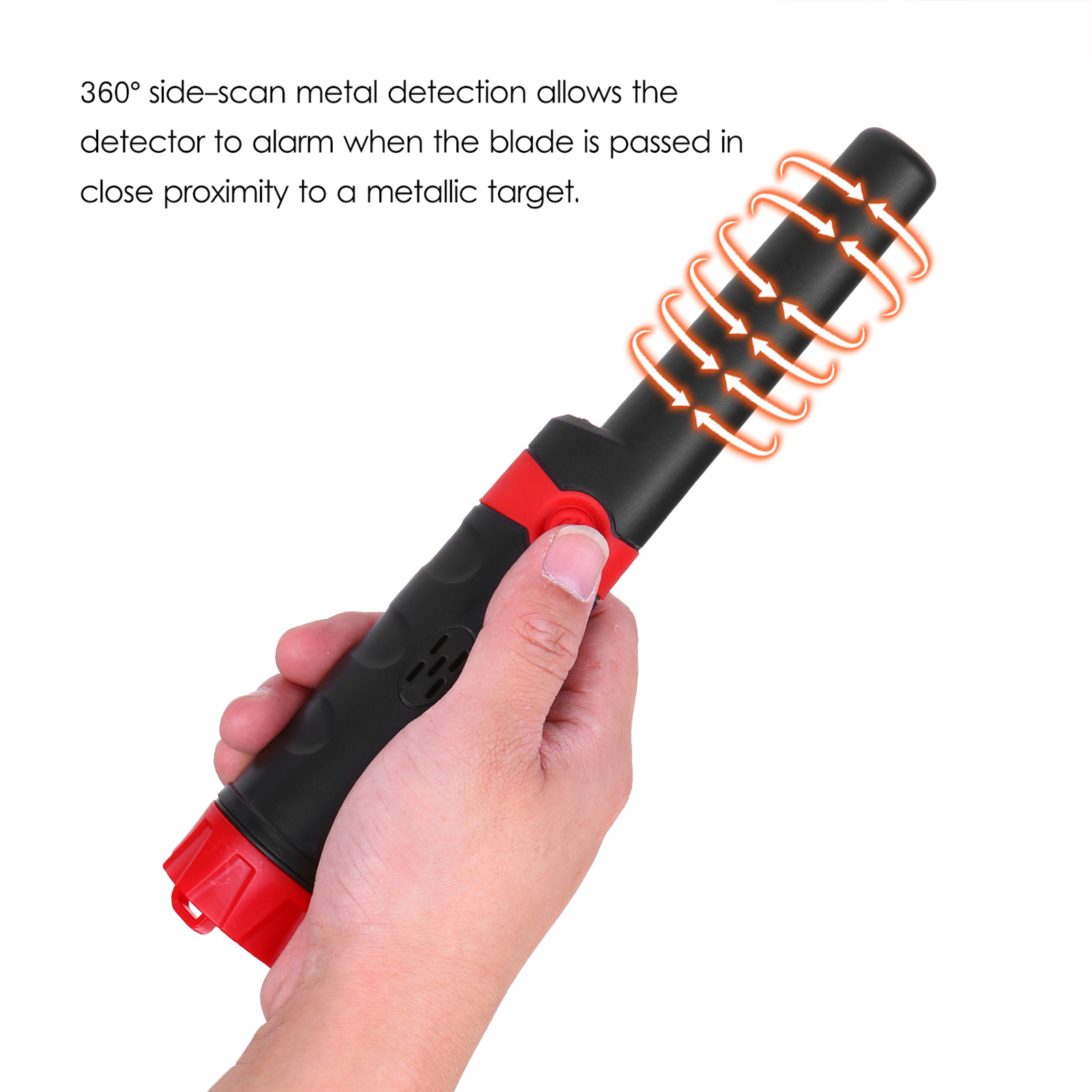 Wasserdichter Handmetalldetektor, Tragbarer Metallpointer, Schatzsuchgerät, Metallortungsgerät Mit Summer, Vibration Und Automatischer Anpassung, Mit Gürteltasche.
