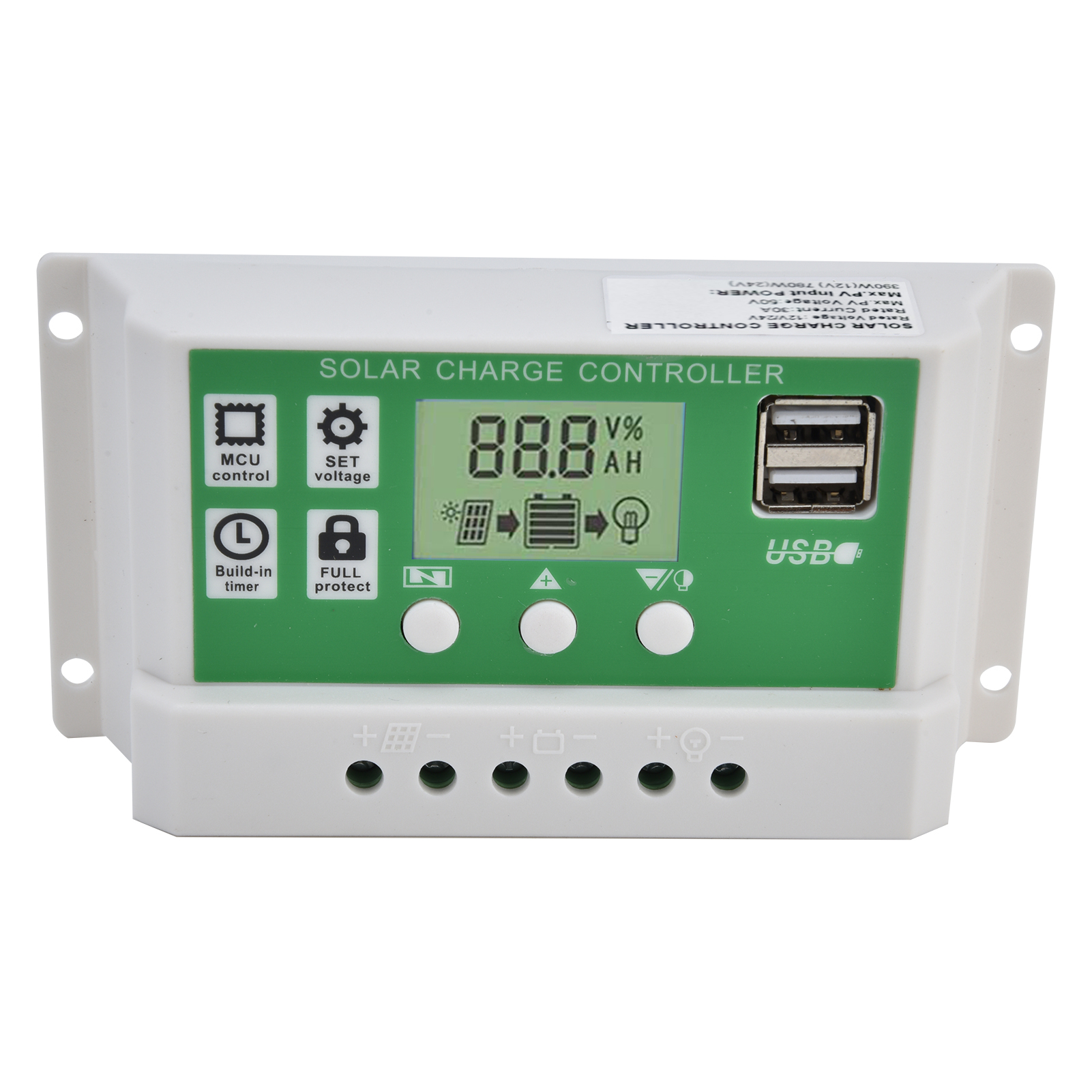 Intelligenter Dual-usb-laderegler Für Solarmodule, 12/24v Pwm-steuerung Gll121030a