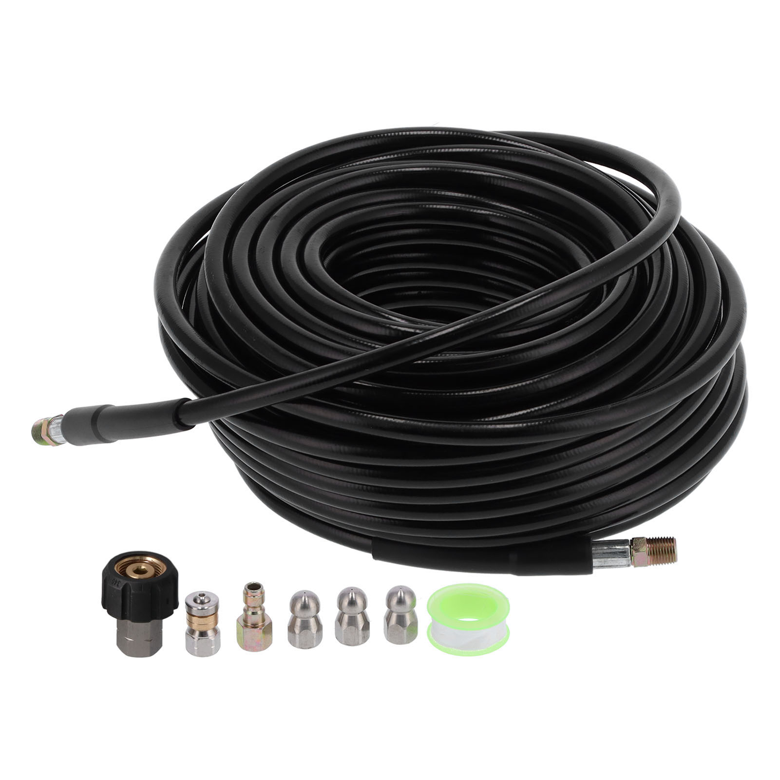 Hochdruck-rohrreinigungsset, 30 M Schlauch Und 1/4"-npt-anschlüsse, 5800 Psi Druck