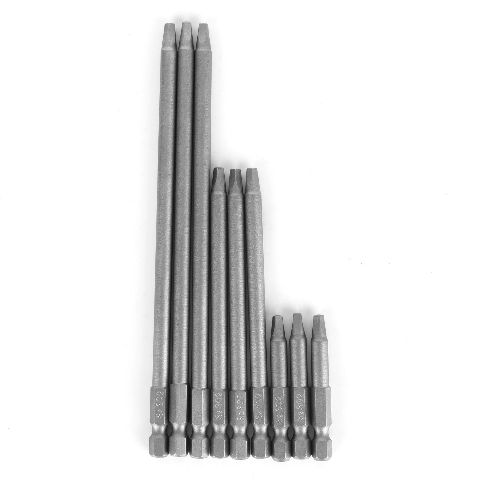 Set Mit 9 Vierkantbohrern (50/100/150 Mm) Aus Robustem Legiertem Stahl, Magnetische Und Elektrische Bohrer Für Akku-bohrmaschinen