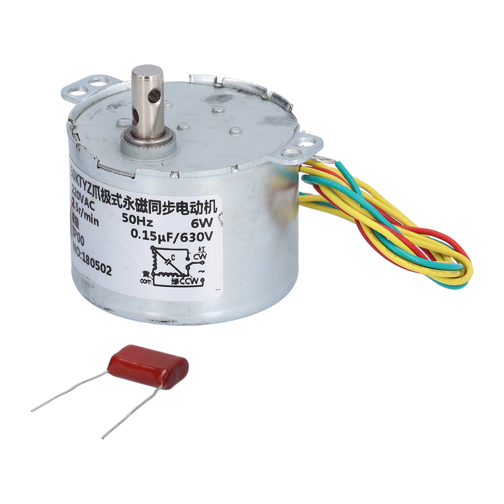 Langsam Laufender Synchrongetriebemotor Für Elektrische Maschinen Mit Kondensator, 220 V Ac, 6 W, 2,5 U/min