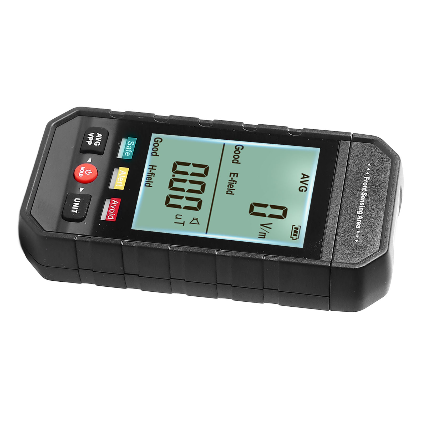 Tragbarer Strahlungsdetektor Mit Großem Lcd-bildschirm, Grünen, Gelben Und Roten Kontrollleuchten, Elektromagnetischem Felddetektor Mit Akustischem Und Optischem Alarm.
