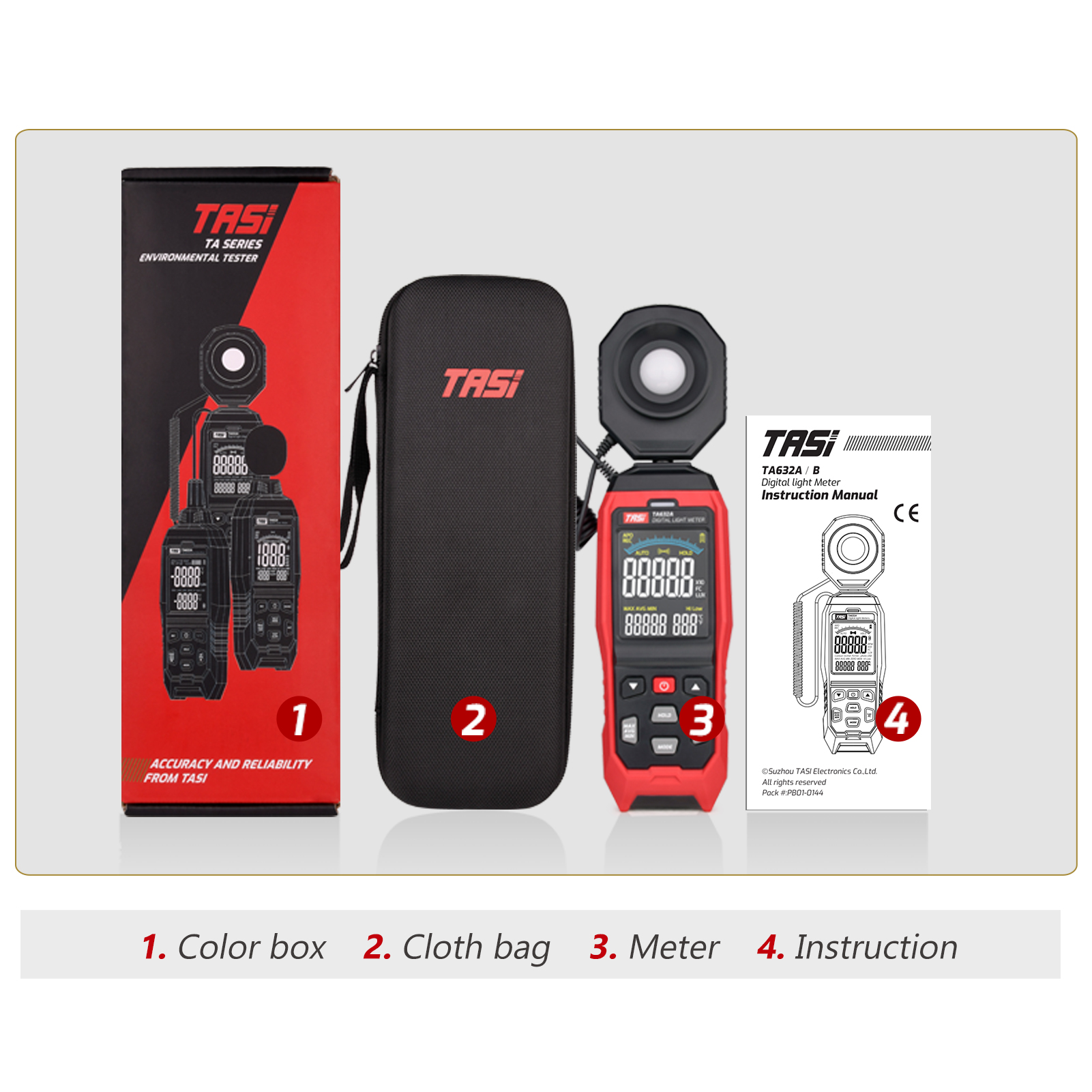 Tasi Ta632a Tragbares Digitales Luxmeter Mit Lcd-bildschirm (0-200.000 Lux)