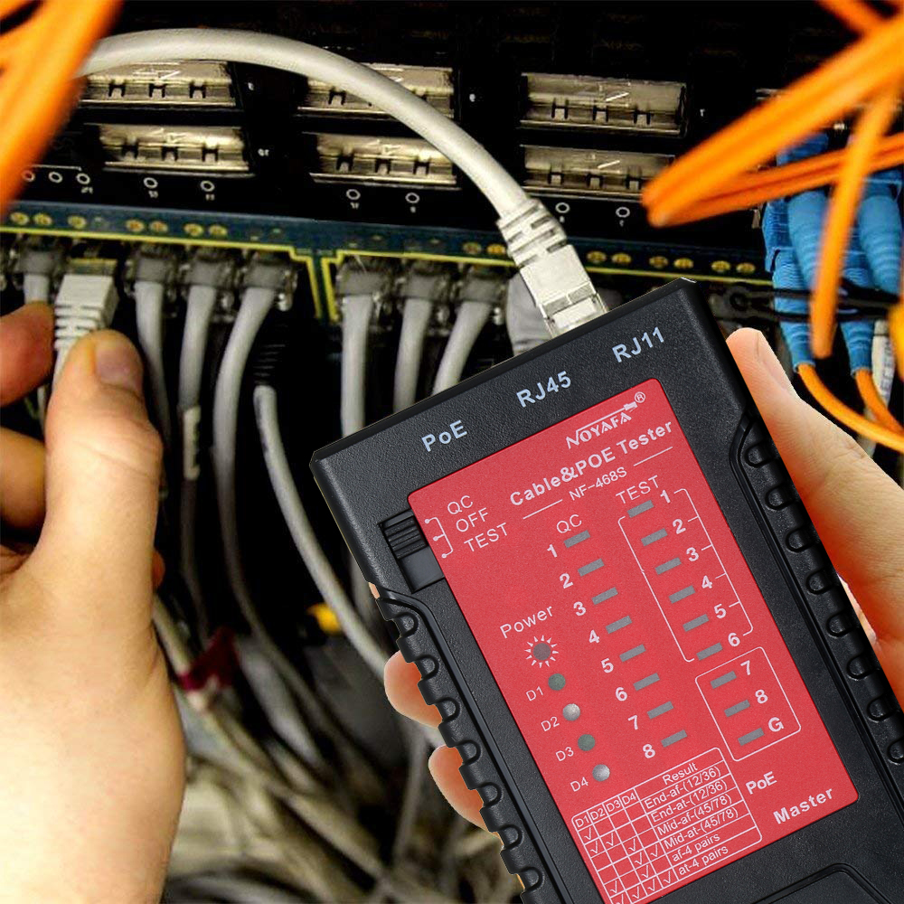 Noyafa Rj45 Rj11 Netzwerk- Und Poe-kabeltester, Telefonleitungstester, Ethernet-lan-kabeltester Für Cat5/5e/6/6a (utp/stp) Cat3 (6p2c/6p4c/6p6c)