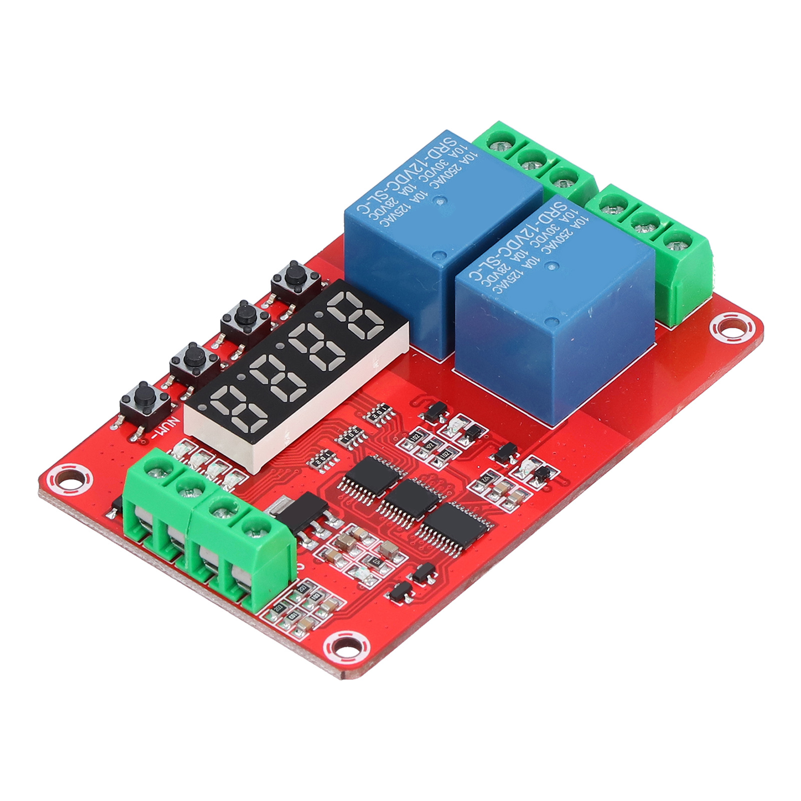 Multifunktionales 2-kanal-zeitmodul Mit Automatischer Verriegelung, 12-v-zeitverzögerungsrelais