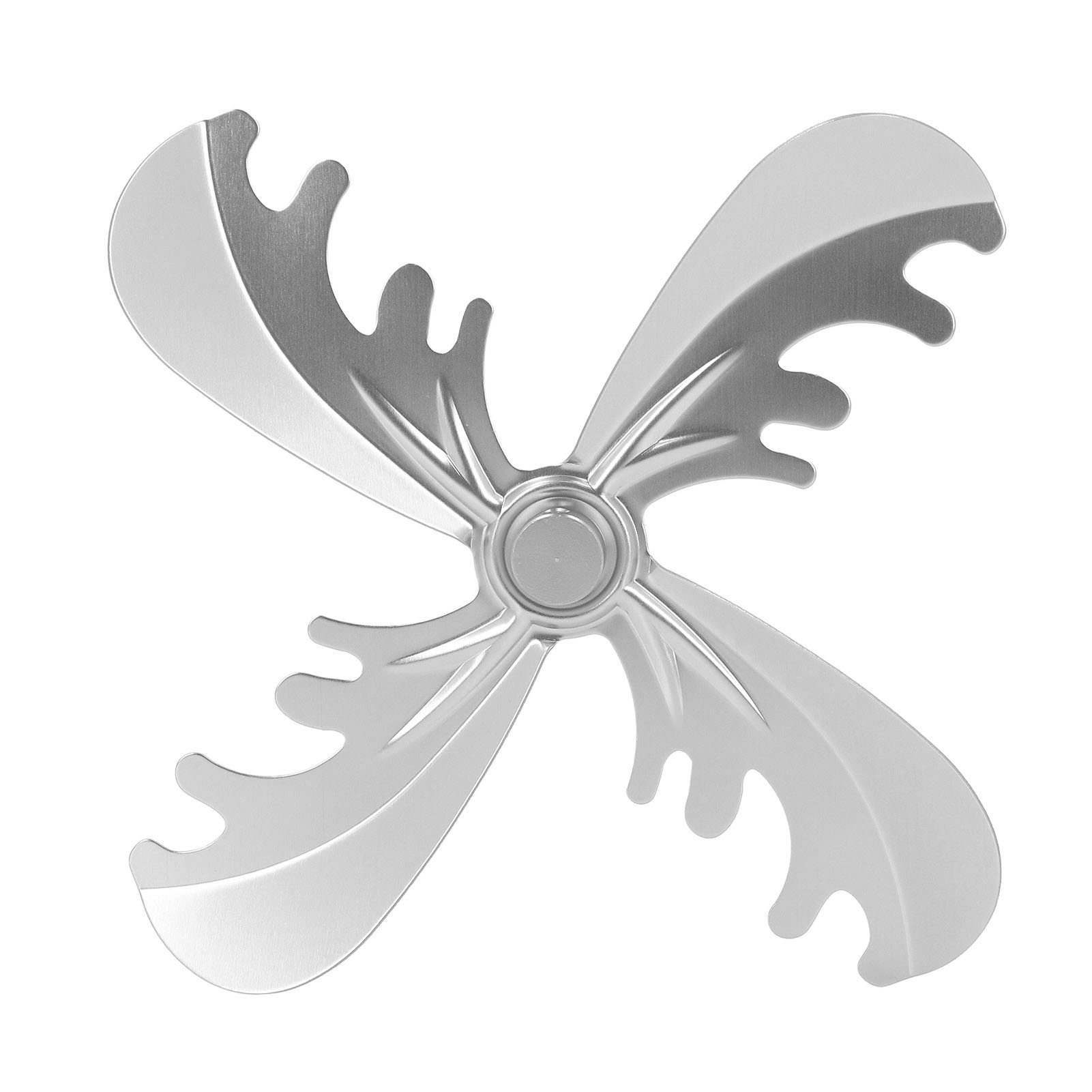 Kaminventilator Aus Aluminiumlegierung Mit 4 Flügeln Für Holzöfen, 180 Mm Durchmesser, Silbernes Weihnachtsmotiv Mit Hirschmotiv