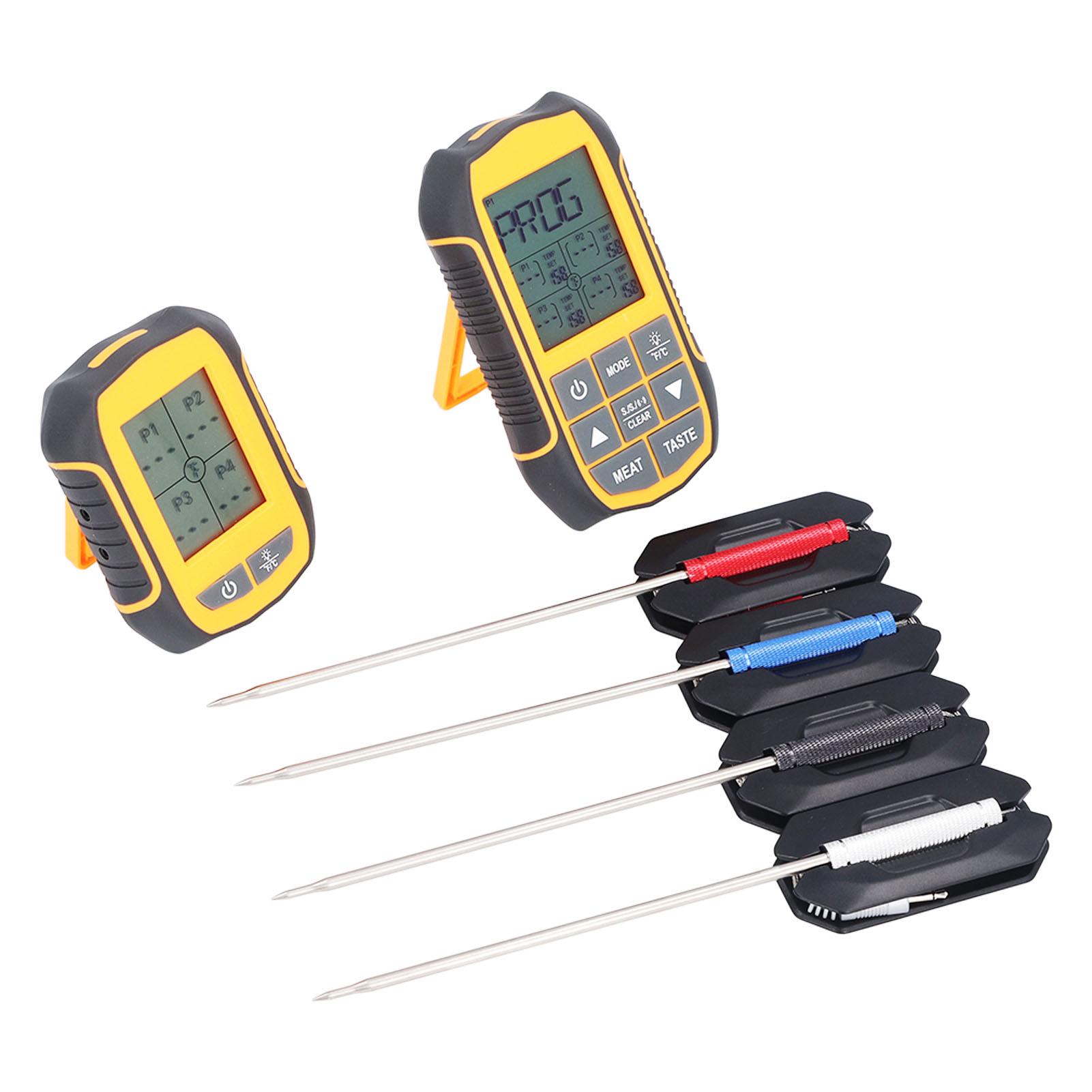 Kabelloses Digitales Kochthermometer Für Grill, Aus Abs-kunststoff, Für Backofen Und Smoker, Mit 4 Sonden