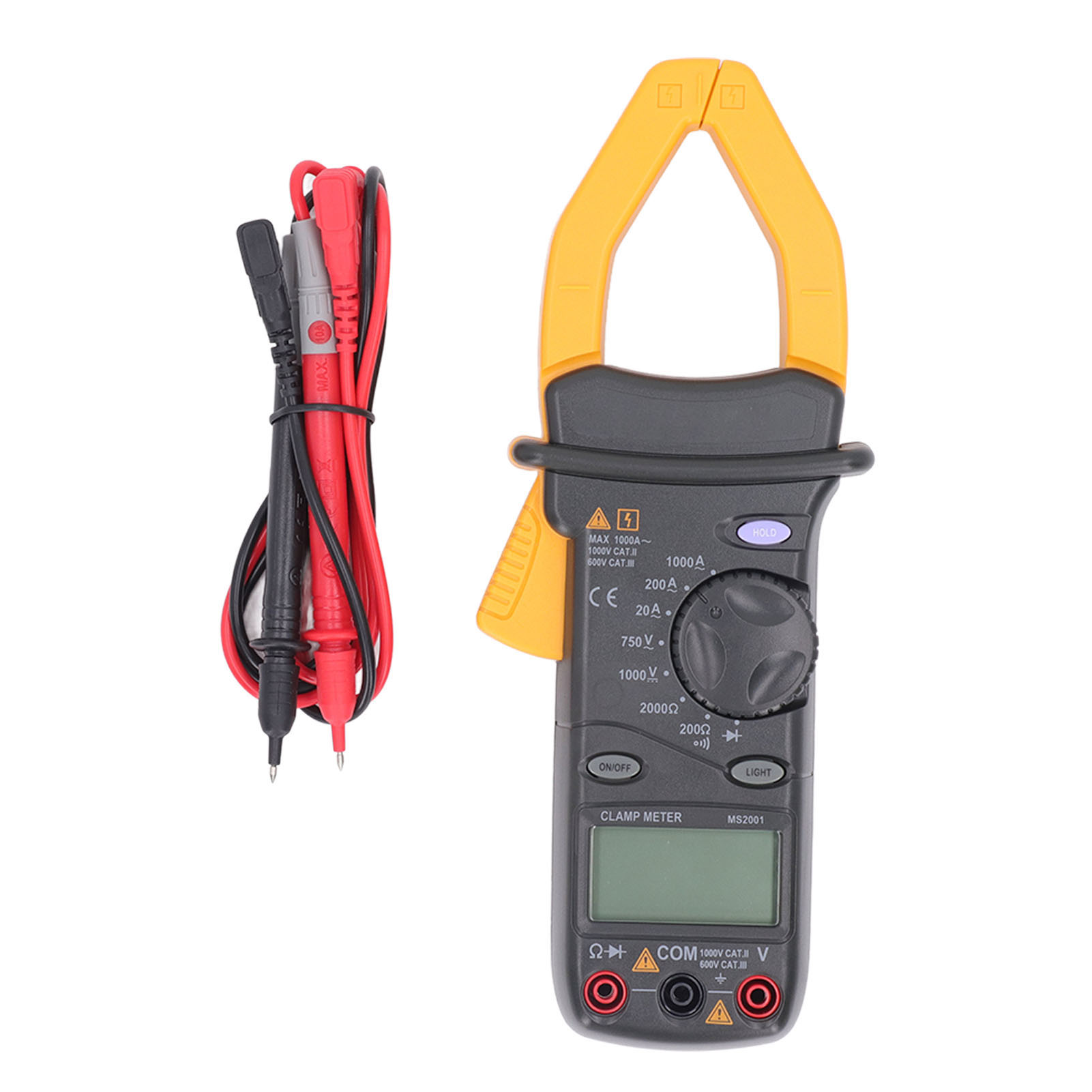 Hochpräzises Digitales Stromzangenmessgerät, Multifunktionsmultimeter Mit Hintergrundbeleuchtetem Lcd-bildschirm Zur Messung Von Strom, Spannung Und Widerstand (bis Zu 1000 A).