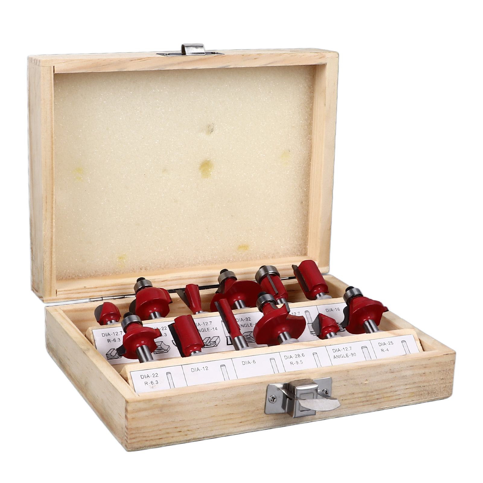 Set Mit 12 Hartmetall-fräsern, Rundfräser, Fasenfräser, Schwalbenschwanzfräser, Bündigfräser Für Die Holzbearbeitung