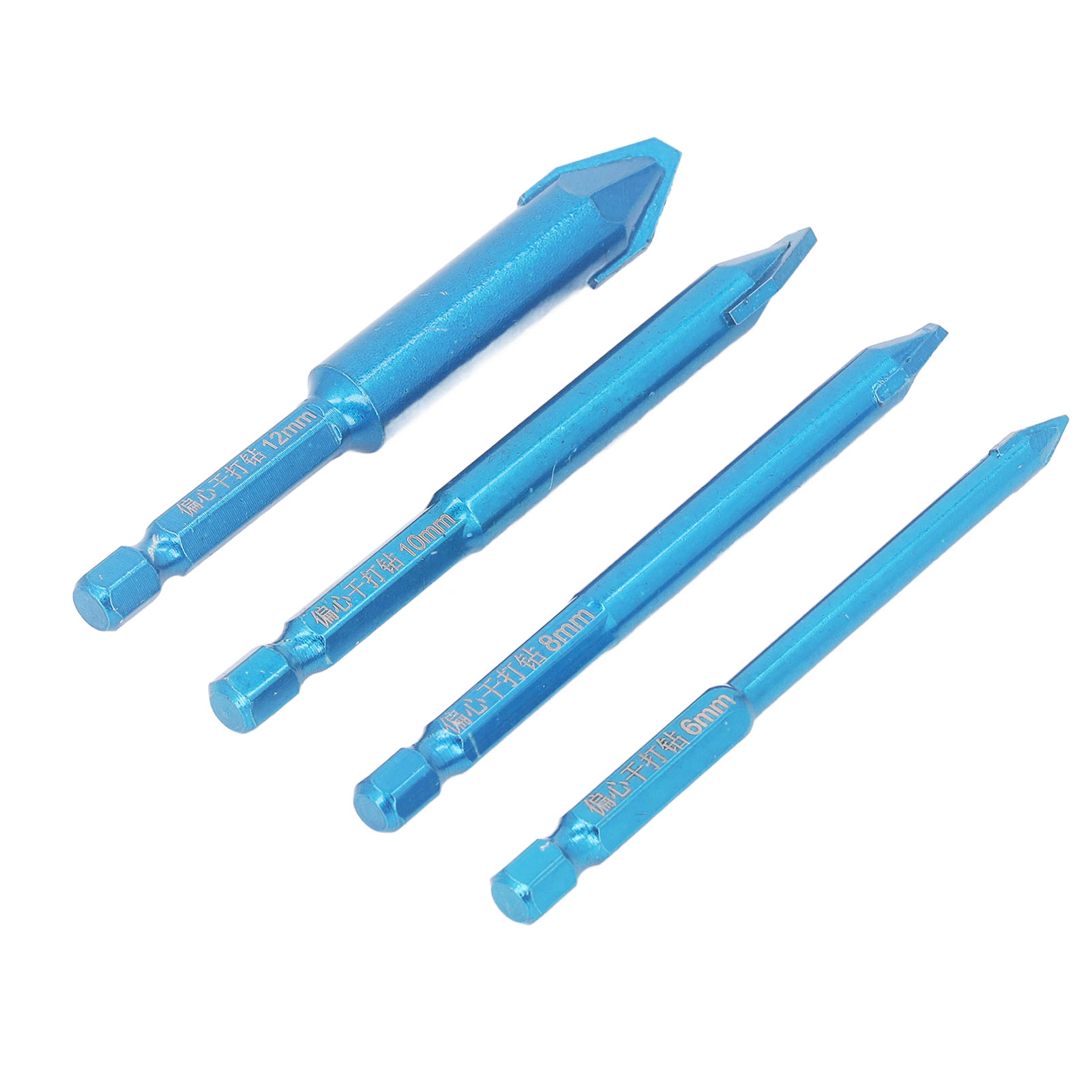 Set Mit 4 Blauen Multifunktions-steinbohrern Für Beton, Glas Und Marmor.