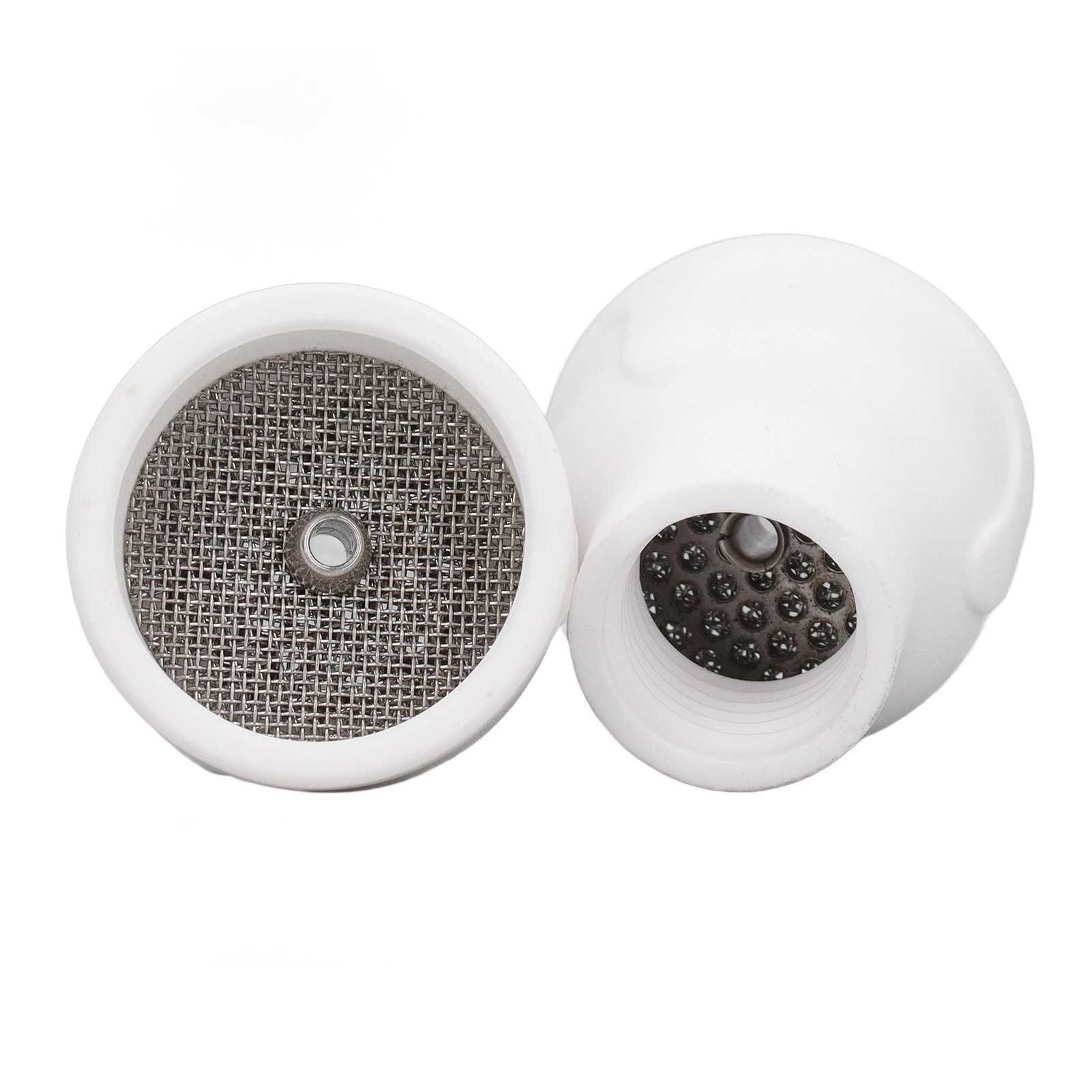 Set Aus 2 Weißen Wig-schweißdüsen Mit 2,4 Mm Filter Und Zentraler Öffnung, Aus Keramik, Für Argon-lichtbogenschweißpistolen.