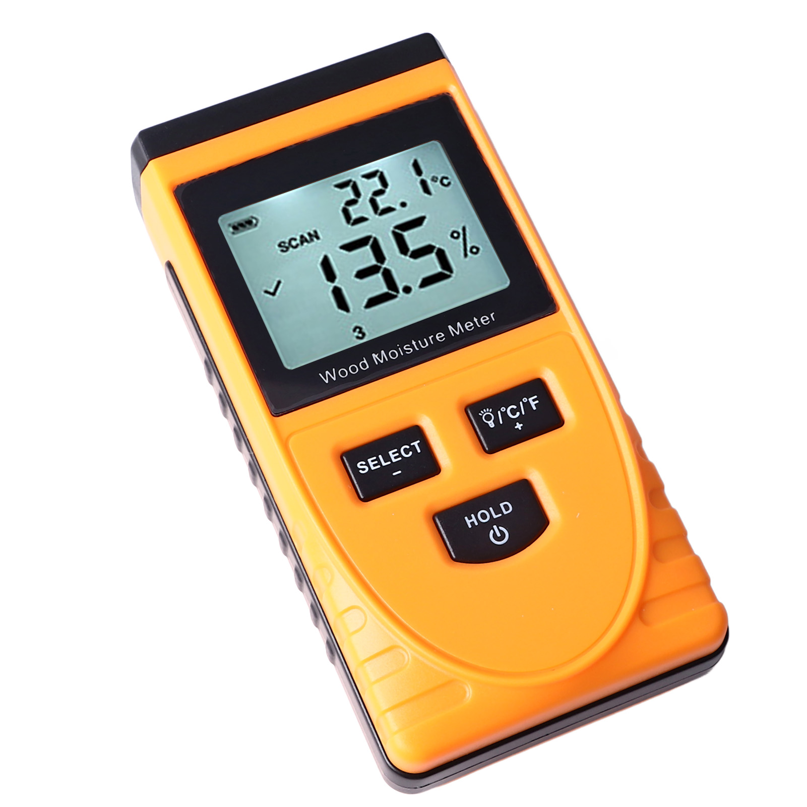Wt630 Holzfeuchtemessgerät, Stiftlos, Induktiv, 8 Einstellbare Stufen, Multifunktional, Zerstörungsfrei, Digitaler Feuchtigkeitsdetektor