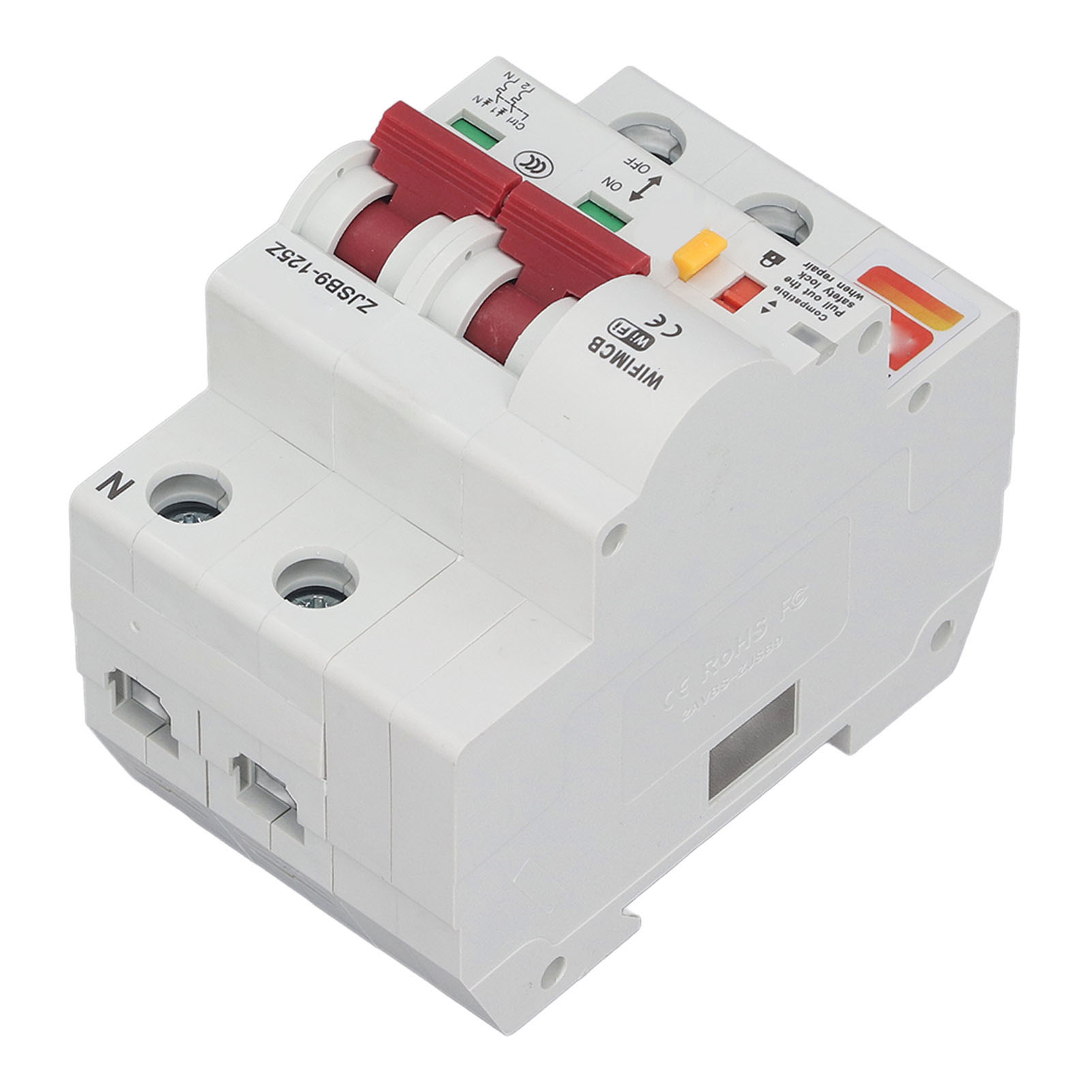 Tuya 2p 80a Ac220-240v Intelligenter Miniatur-leistungsschalter Mit Wlan- Und Bluetooth-fernsteuerung Per App