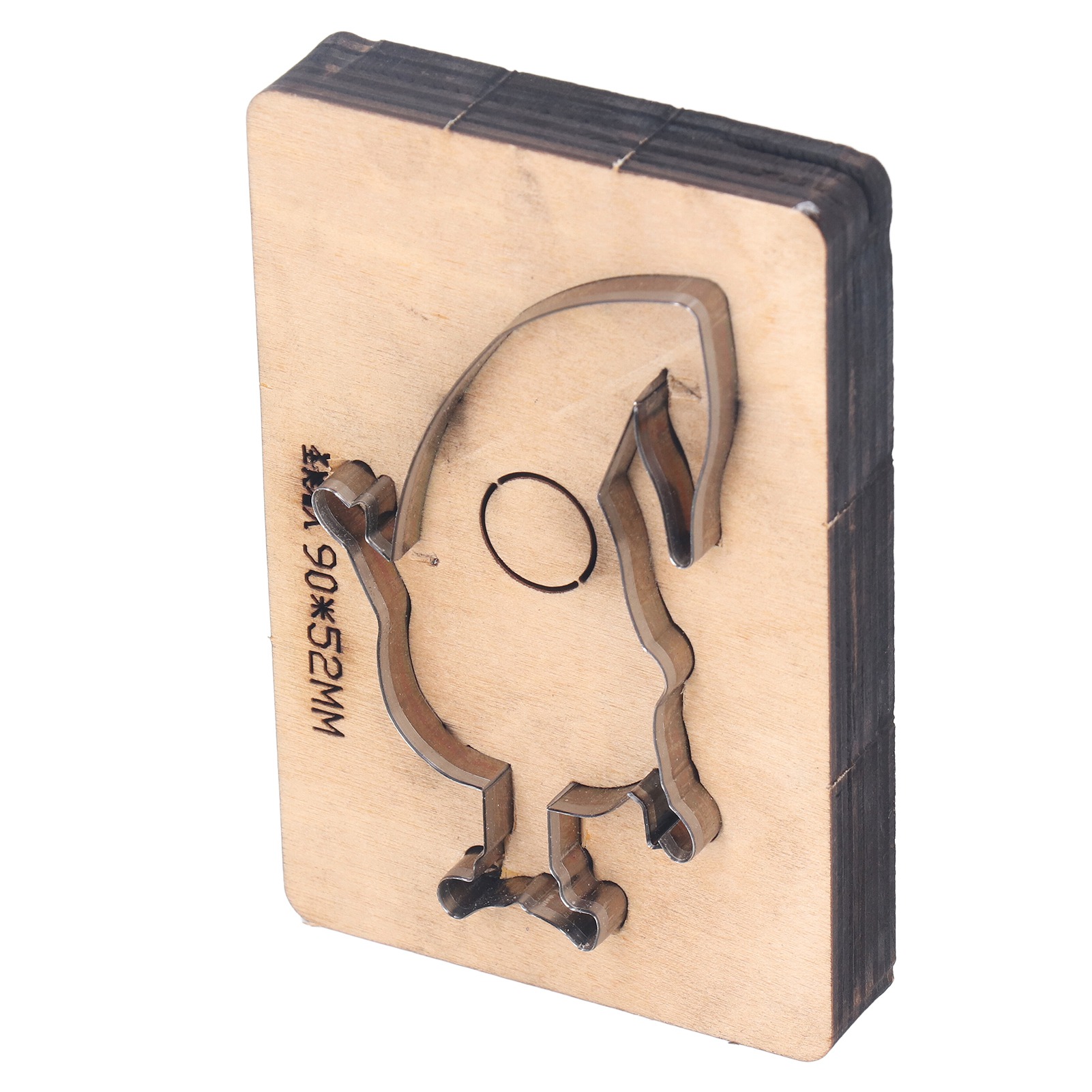 Stanzform Mit Holzsockel Und Cartoon-motiv Zum Stanzen Von Löchern In Leder Sowie Zur Herstellung Von Schmuck Und Anderen Bastelarbeiten. Ideal Für Bastel- Und Schmuckprojekte.