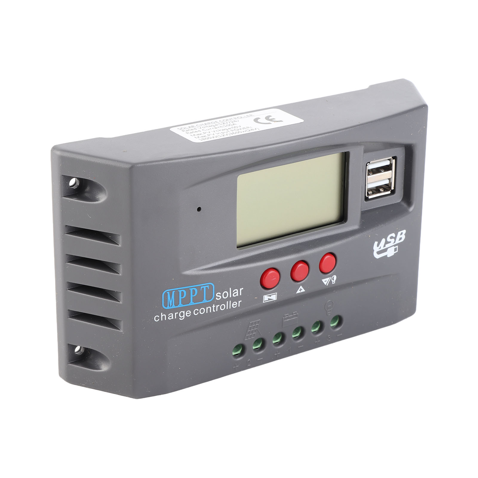 12v/24v Solarladeregler Mit Automatischer Erkennung, Lcd-bildschirm, Solarregler Und Zwei Usb-anschlüssen Zum Laden Mit Solarenergie