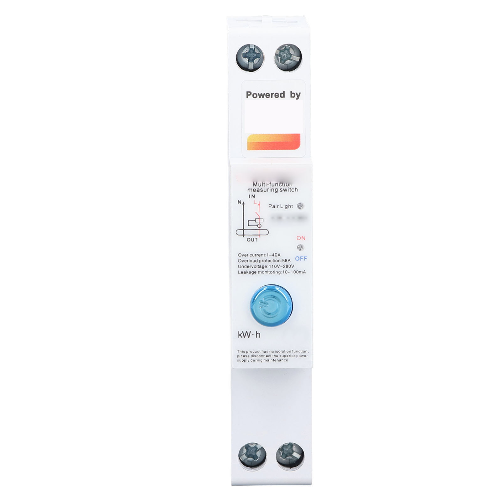 Multifunktionaler Stromverbrauchsüberwachungsschalter Mit Echtzeit-fernsteuerungs-app, Din-schienenmontage, Ac110-280v-energiezähler