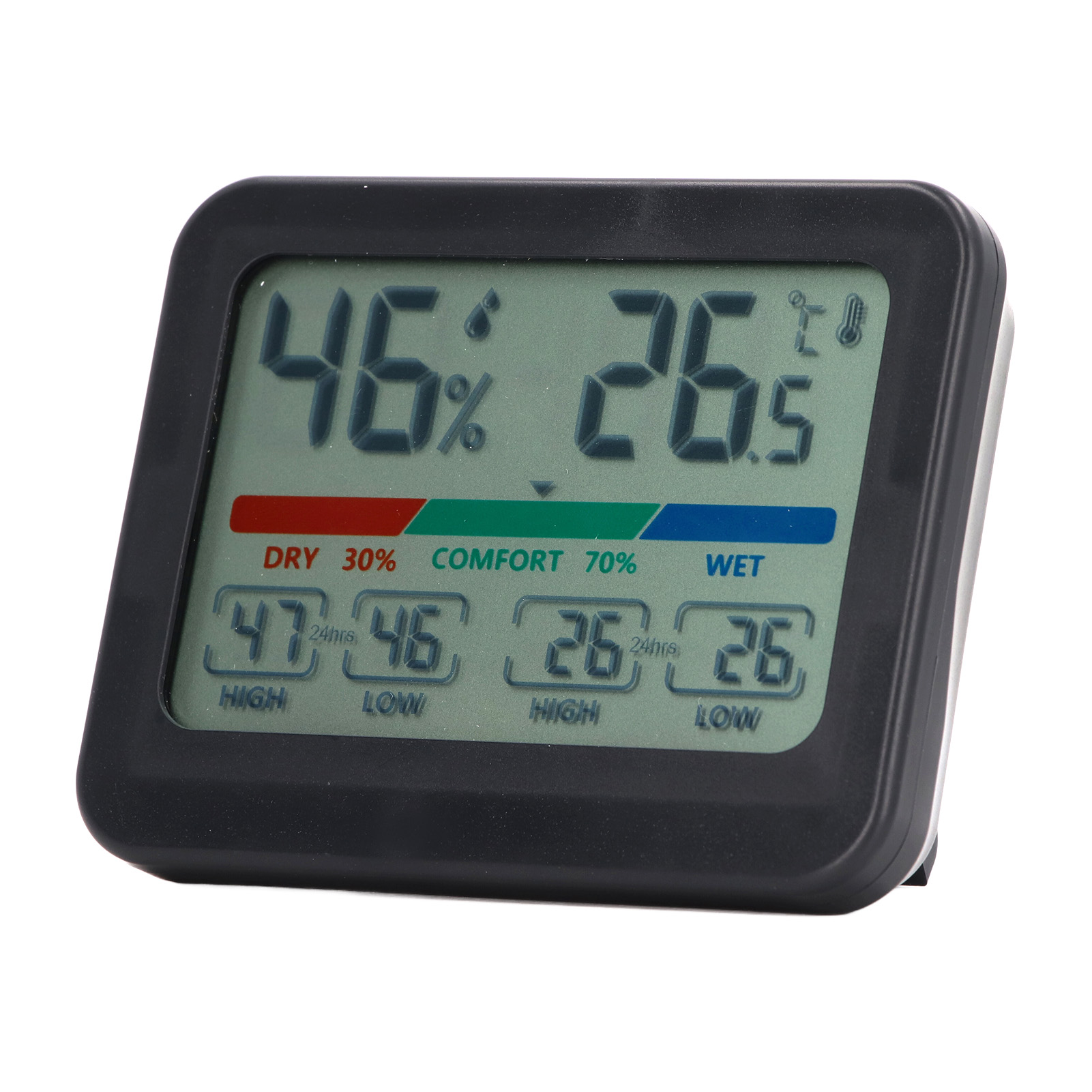 Digitales Hygrometer-thermometer Mit Lcd-bildschirm Und Magnetischer Befestigung Zur Messung Von Temperatur Und Luftfeuchtigkeit.