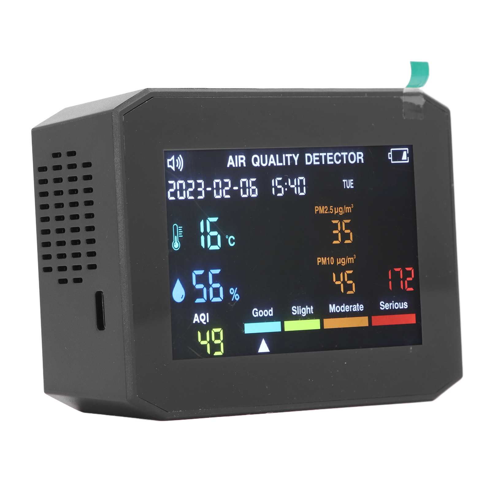 Pm2,5 Pm10 Hcho Tvoc Co2 Luftqualitätsmonitor Temperatur- Und Feuchtigkeitsdetektor Lcd-bildschirm Multifunktions-luftqualitätsmessgerät
