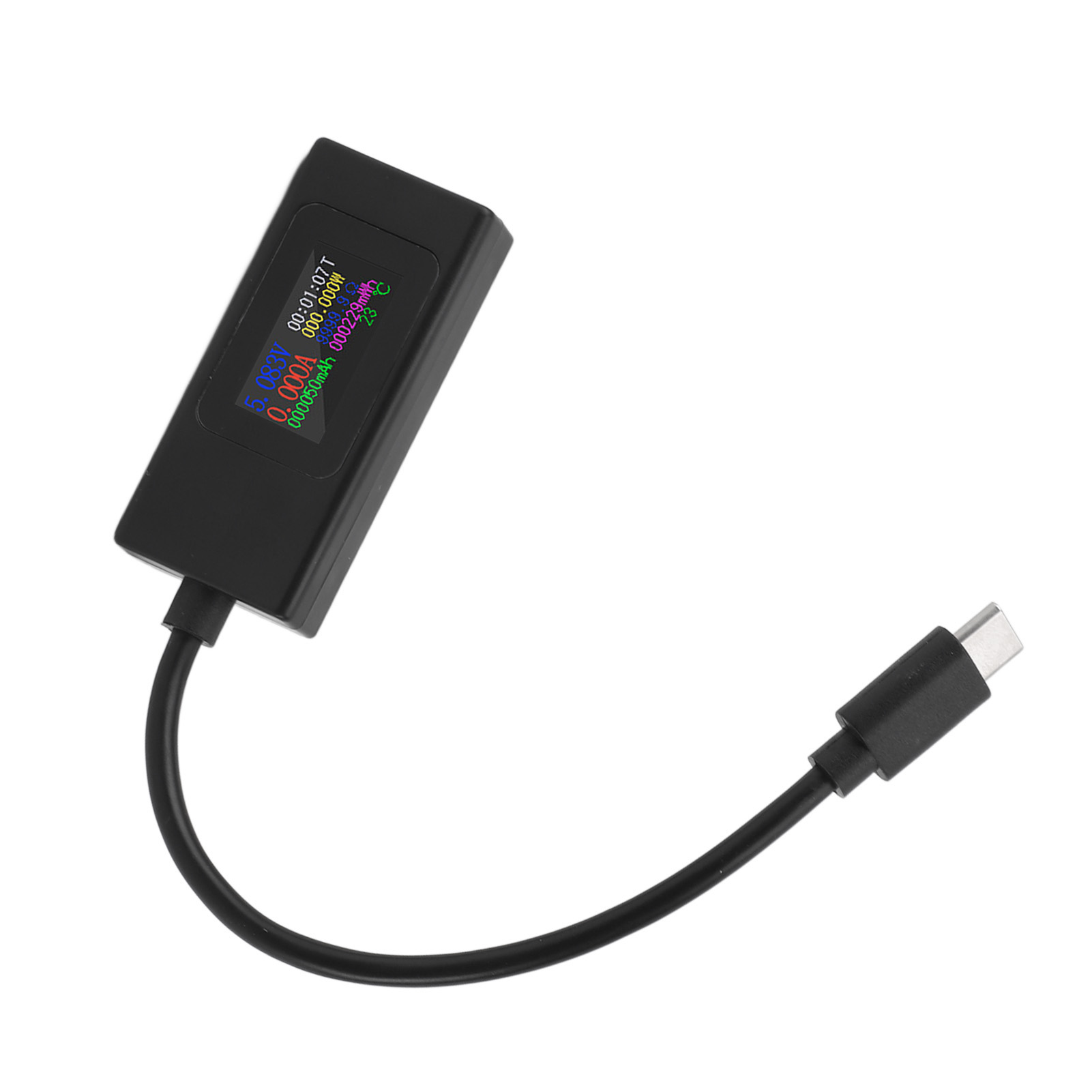 Multifunktionales Bidirektionales Usb-c-testgerät Mit Farbdisplay, Strom- Und Spannungsmesser Für Telefon Und Computer (schwarz)