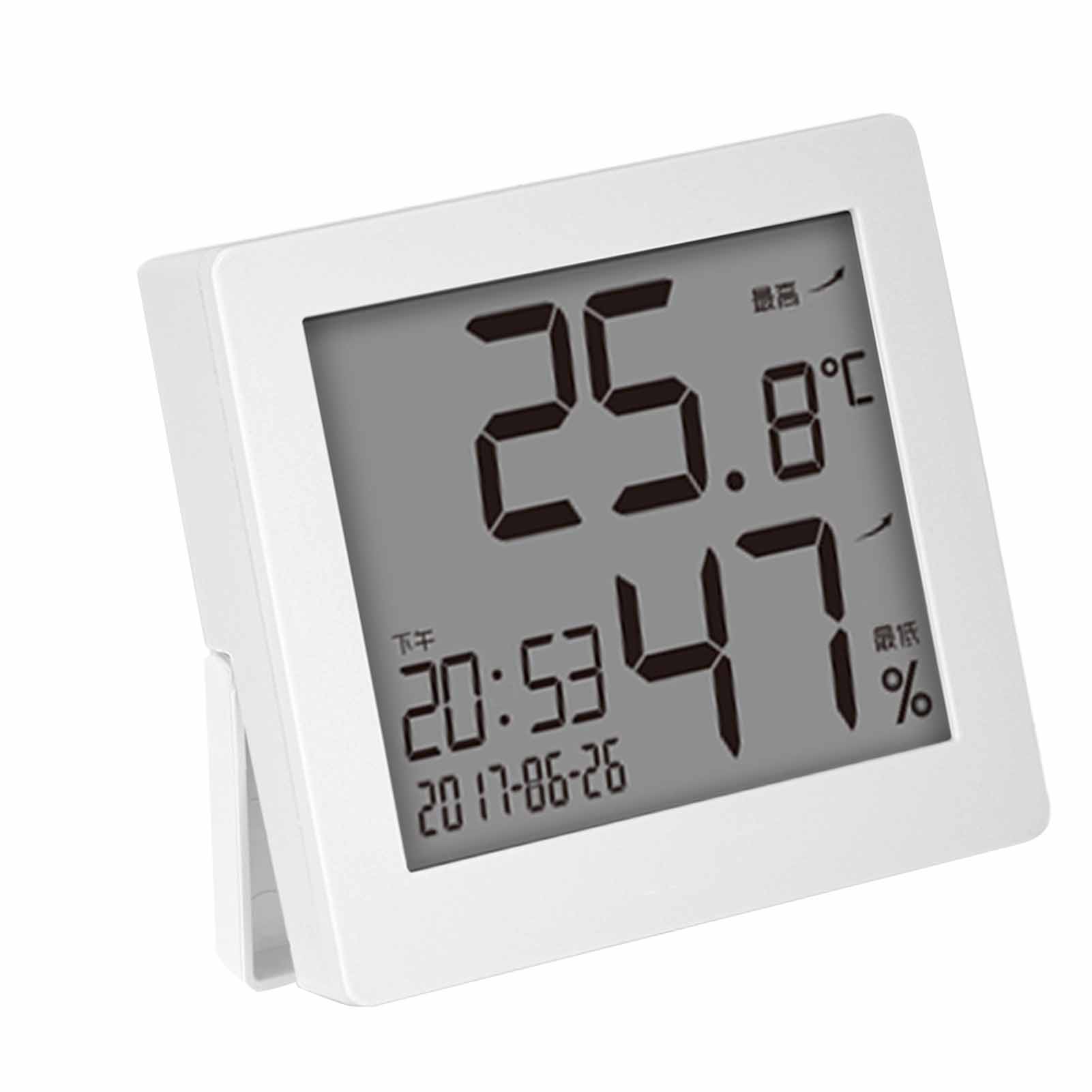 Weißes, Digitales, Elektronisches Tischthermometer-hygrometer Für Den Innenbereich.