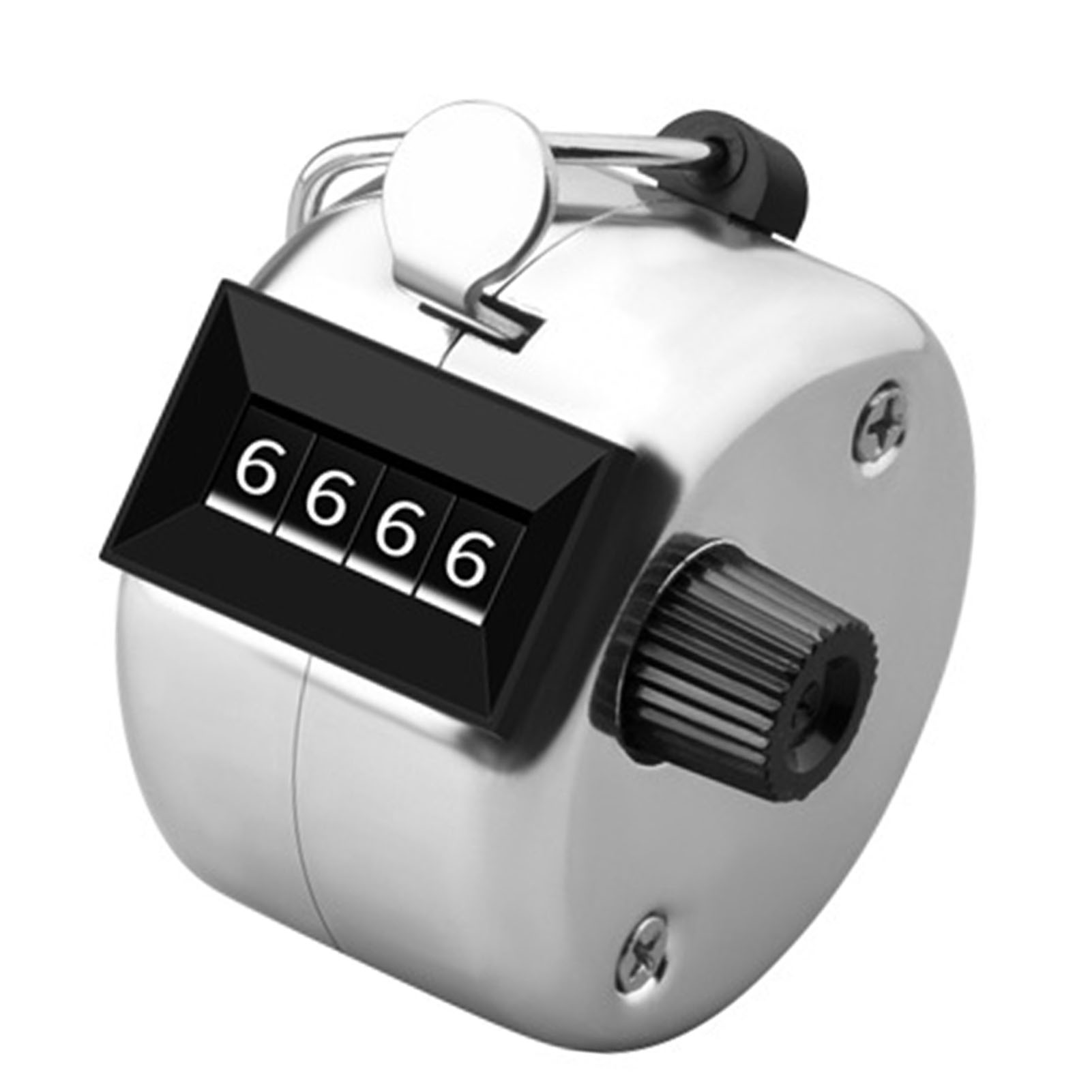 Mechanischer 4-stelliger Handzähler, Zählbereich 0000–9999, Standard-metallmodell Ohne Sockel