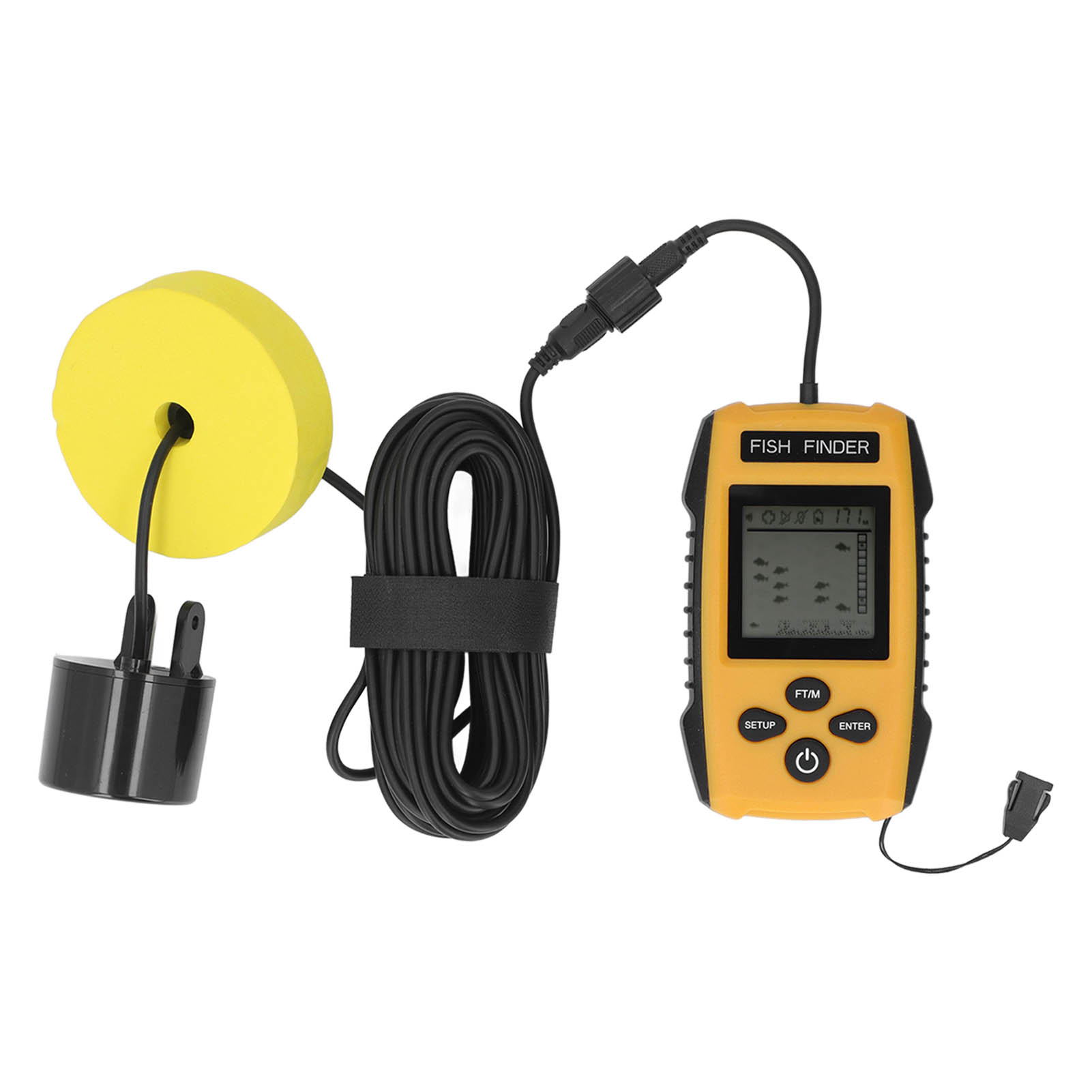 Tragbarer Ultraschalldetektor Mit 200-khz-sonarsensor, Lcd-bildschirm Und Unterwasser-echolot Zum Angeln.