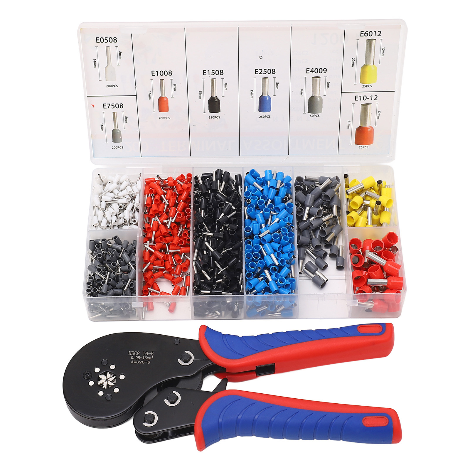 Multifunktionales, Tragbares Crimp-set Mit 1200 Klemmen Und Ergonomischem Griff