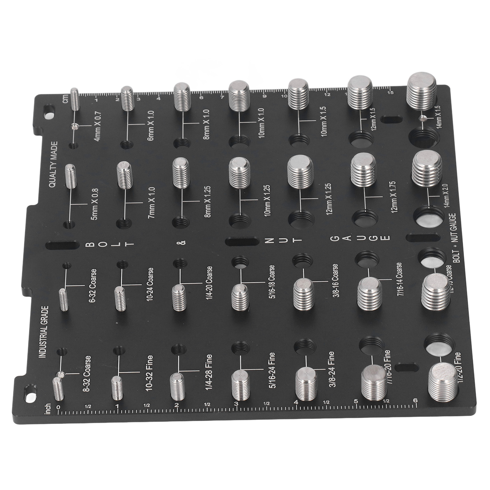 Gewindeprüfwerkzeug Für Schrauben Und Muttern, Schraubenidentifizierer Aus Aluminiumlegierung, 28 Löcher, Metrische Und Us-gewindekennzeichnung
