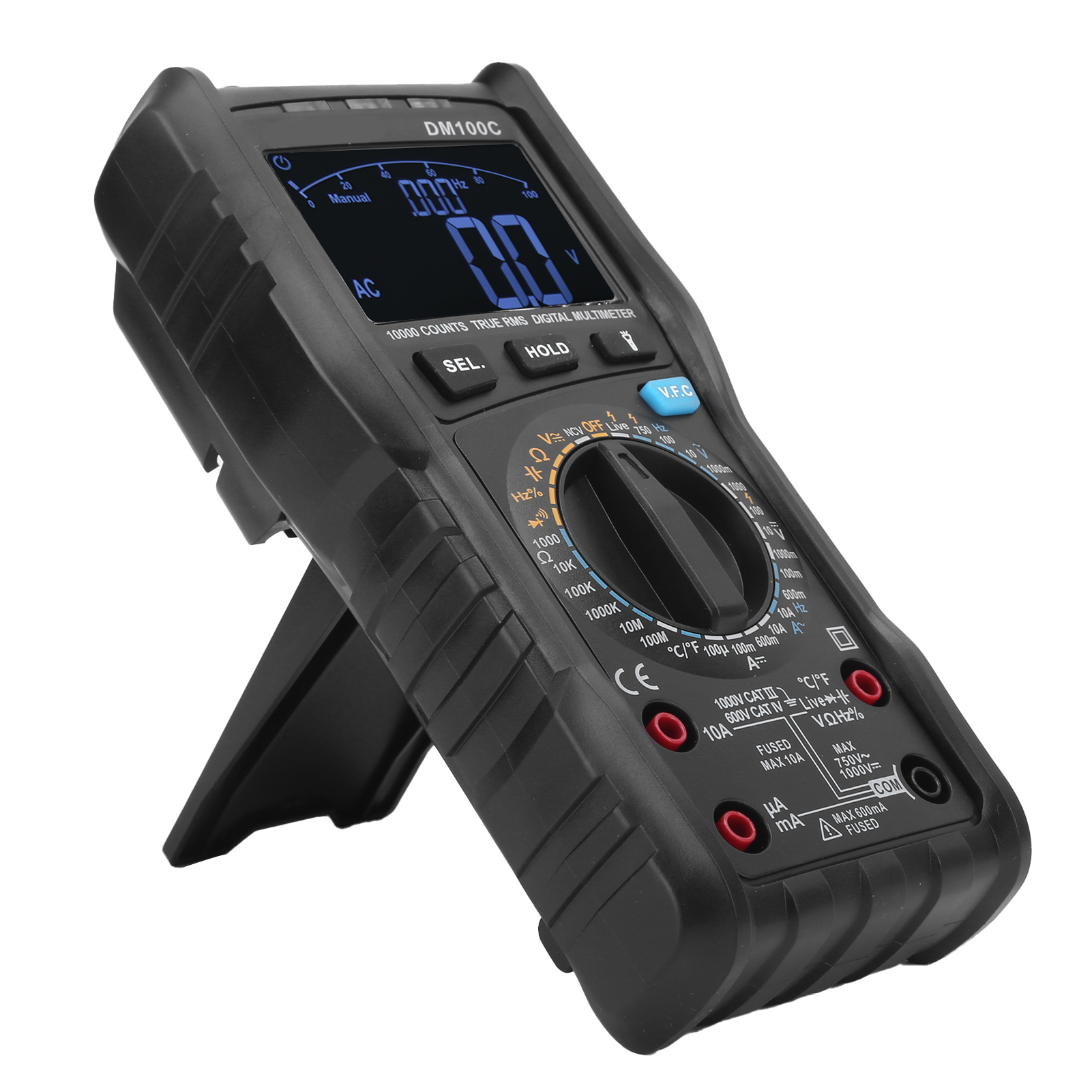Dm100c Hochpräzisions-digitalmultimeter Für Elektrische Wartungsarbeiten 10 A / 999,9 V