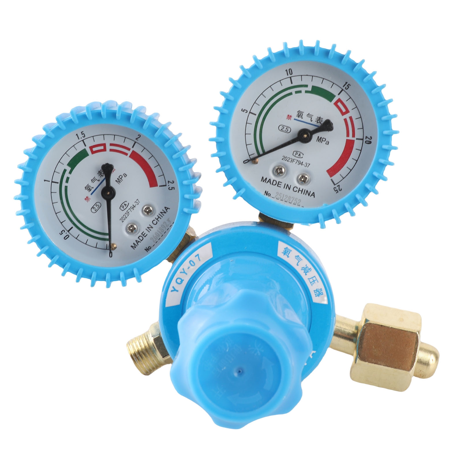 Sauerstoffflaschenregler Aus Messing Mit Doppelanzeige, Manometer Für Schweißer, Die Chemische Und Medizinische Industrie.