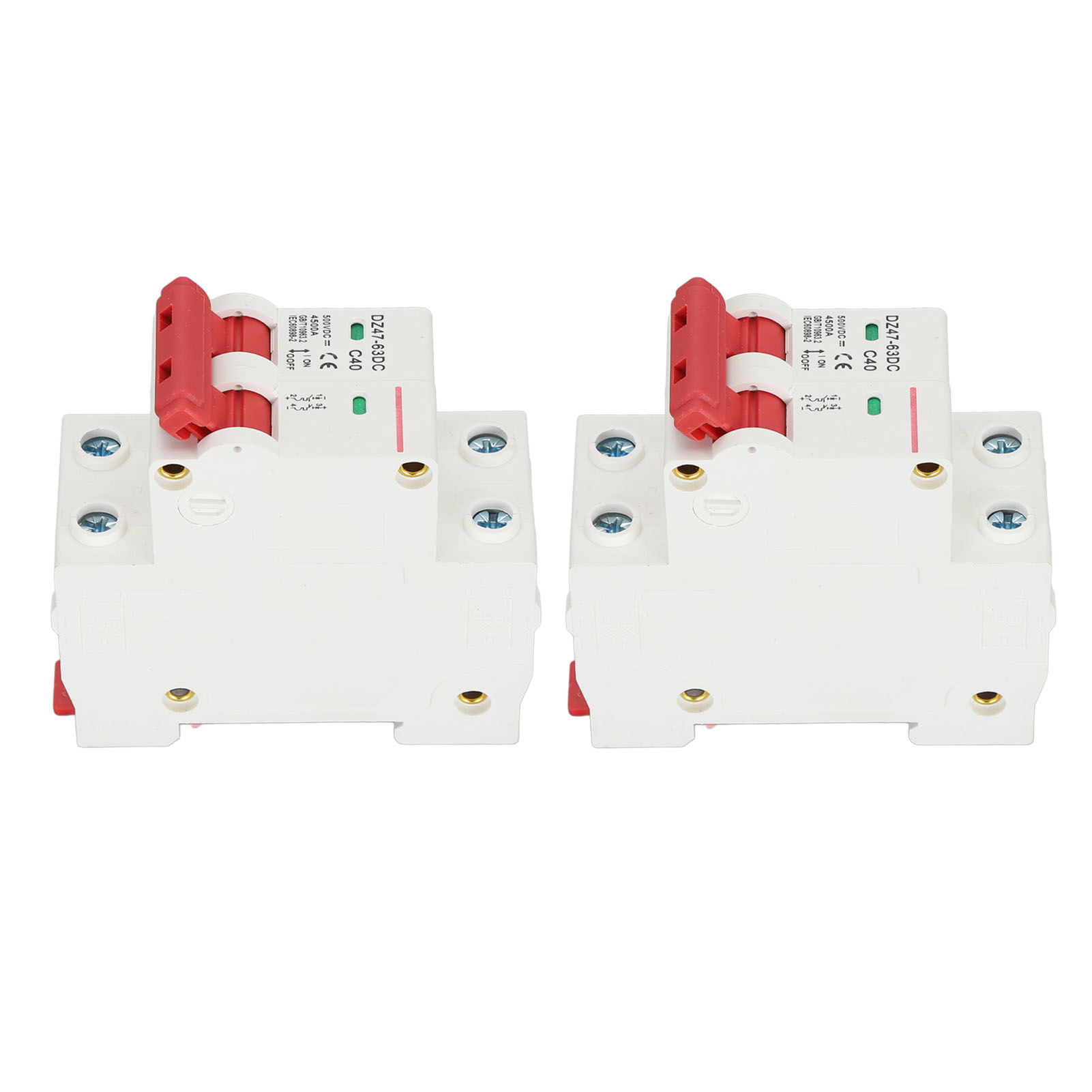 Leitungsschutzschalter 2p 40a Dc 500v 4500a, Schaltvermögen, Din-schienenmontage Für Photovoltaikanlagen Dz47 63dc