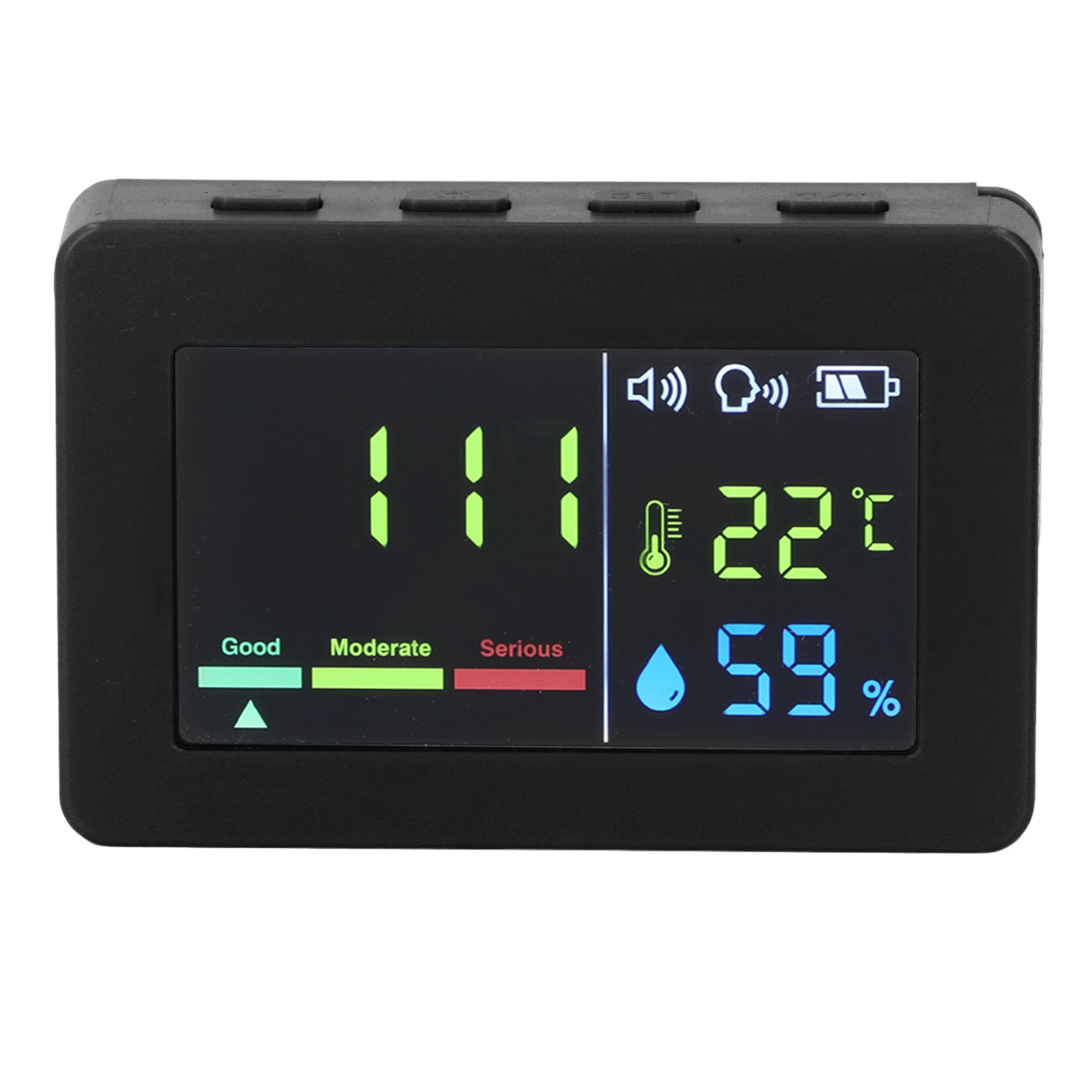Hochpräzises Thermometer-hygrometer Mit Sensor, Alarm Und Ständer Vtco02 Schwarz